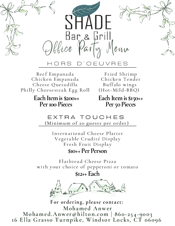 Shade Bar & Grill Windsor Office Party Catering